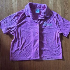 Barbie 🩷 Terrycloth Pink Polo, Size M